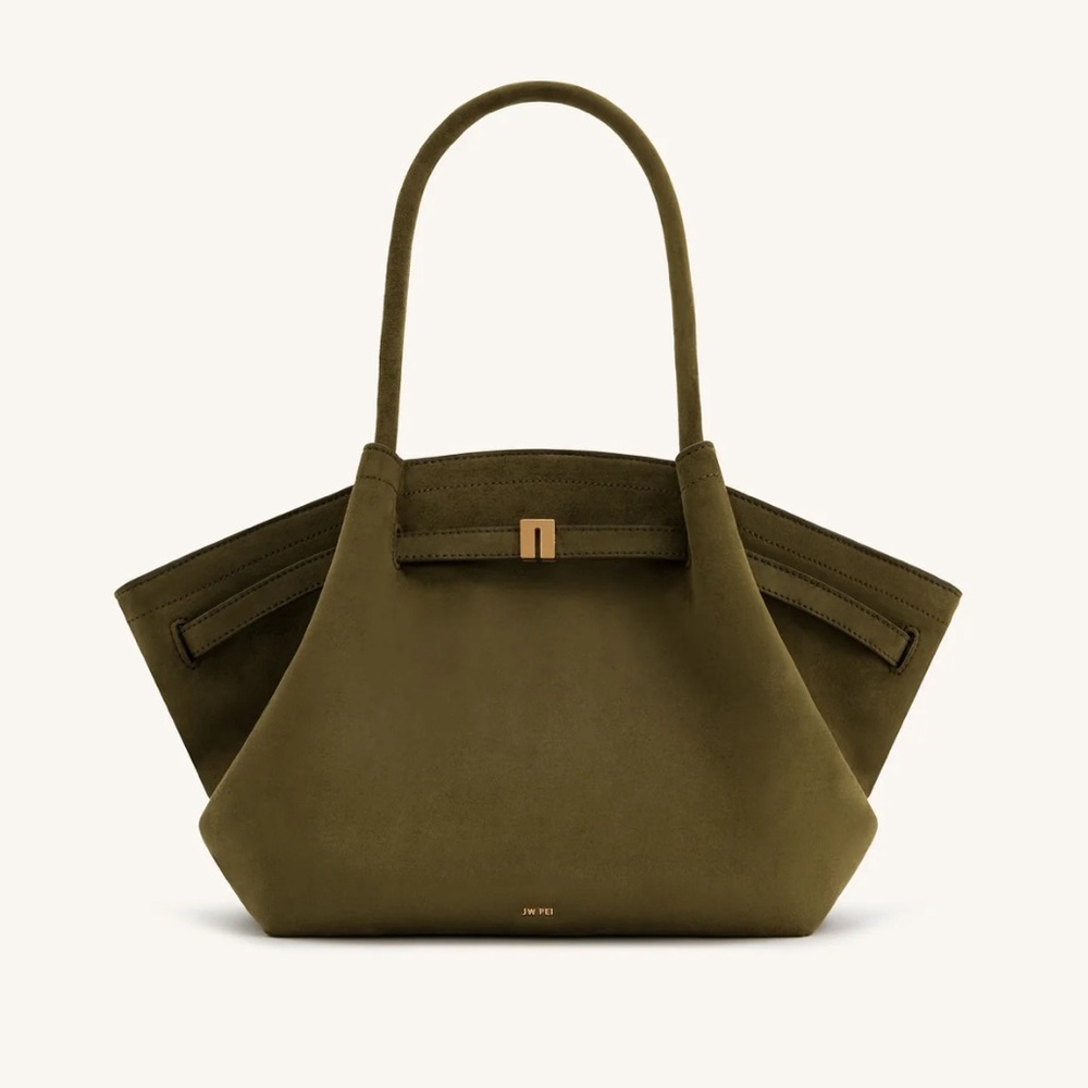 JW PEI Olive Green Suede Tote Bag